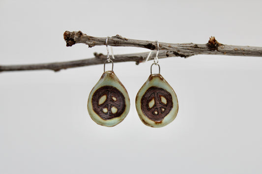 127. Peace Disk Earrings - 1"