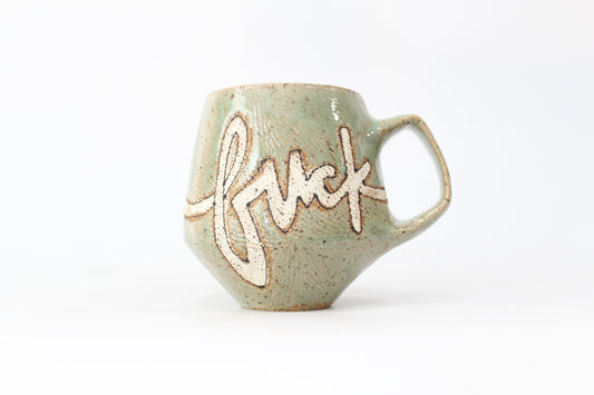 PRE-SALE Textured "fuck" or "whatever" Mug. Small (9-11 oz), medium (12-14 oz) or large (15-17 oz). Angled or straight walls. Words on one side or both.4-10 weeks