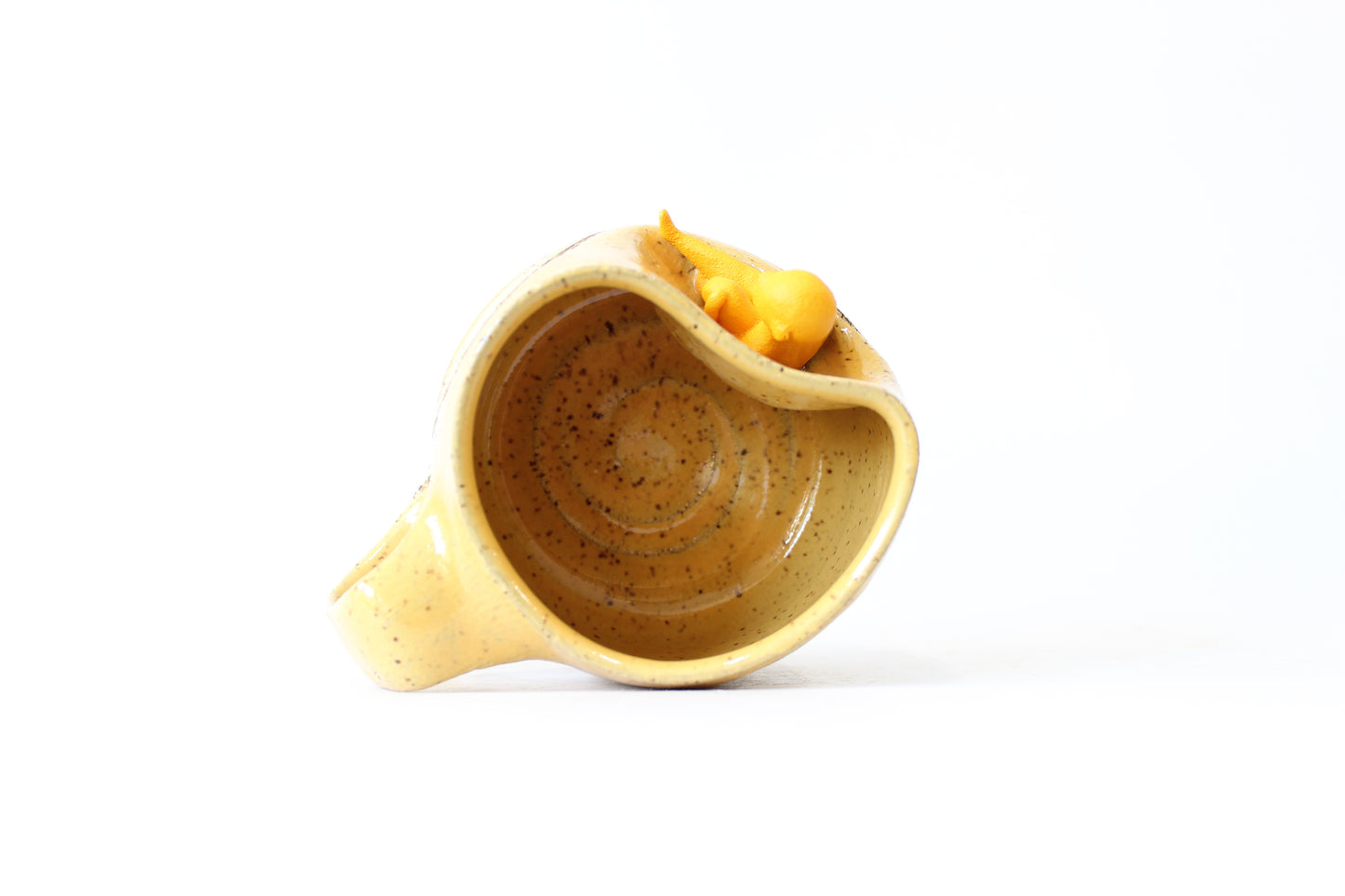 007. Yellow Wave with Circles Textured Buddy Mug - 12oz.