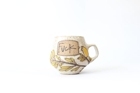 PRE-SALE Bird Message Mug. “whatever”, “fuck”, or “fuck this shit”. Small (9-11 oz), medium (12-14 oz) or large (15-17 oz). Angled or straight walls. Choice of color. 4-10 weeks