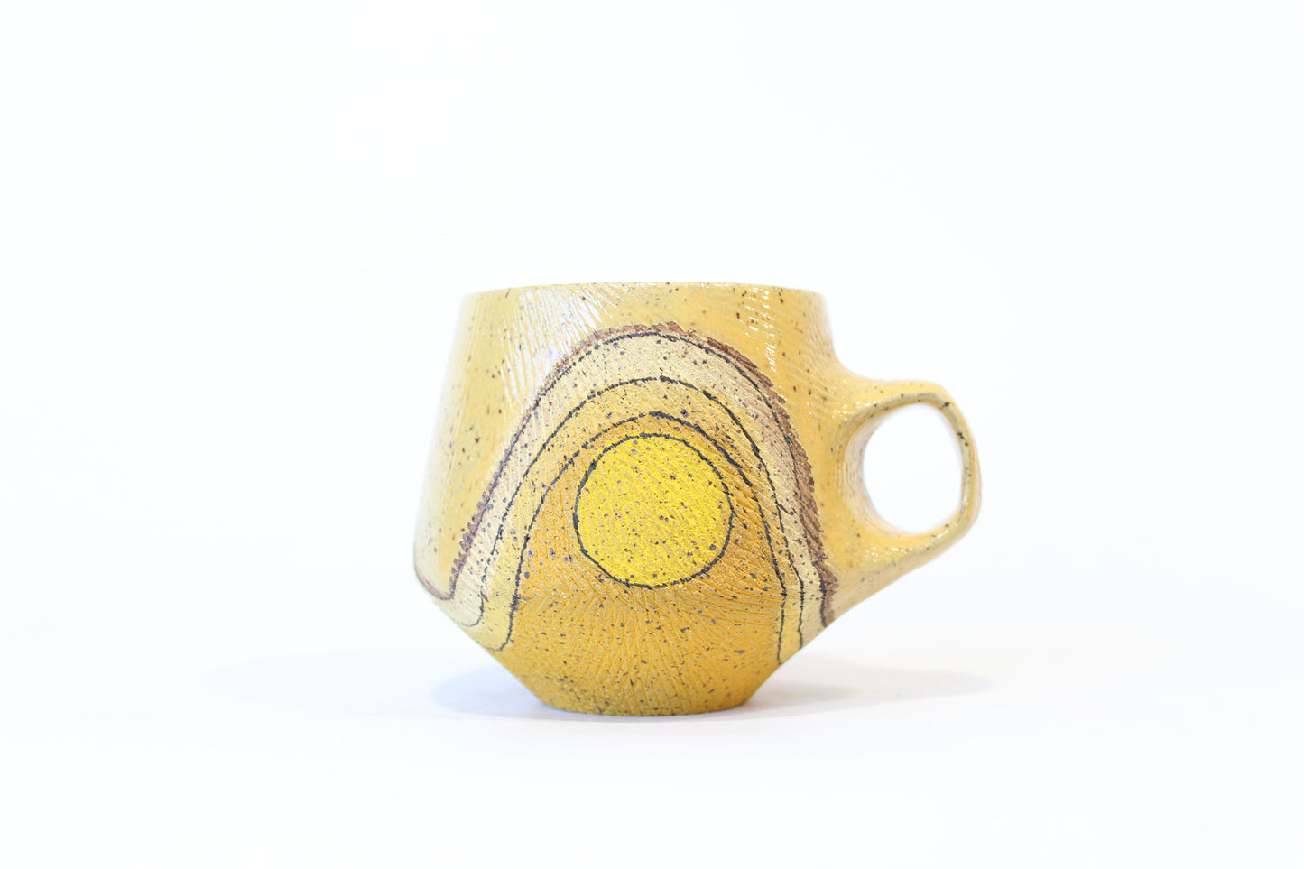 021. Yellow Wave with Circles Mug - 11oz.