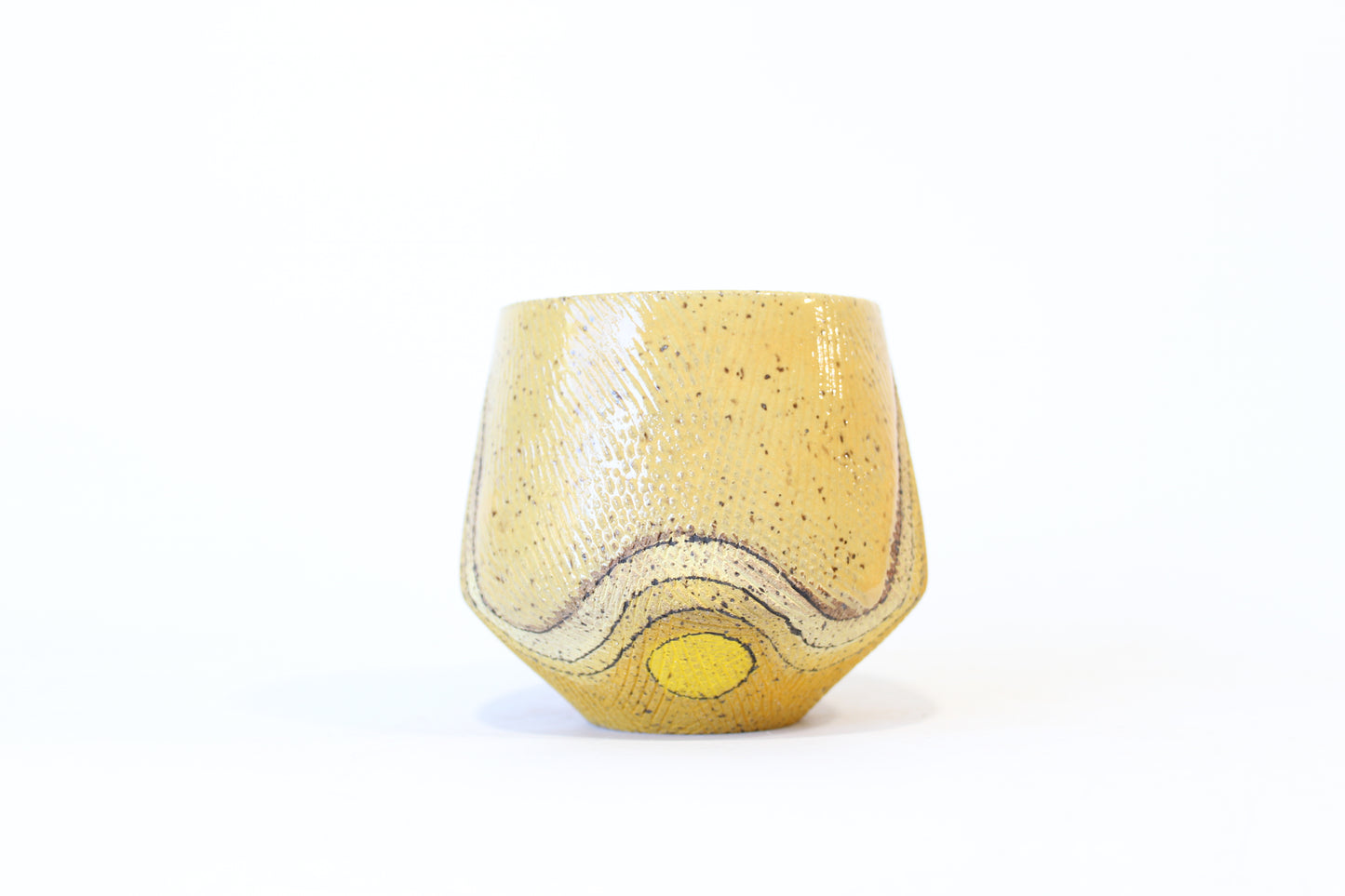021. Yellow Wave with Circles Mug - 11oz.