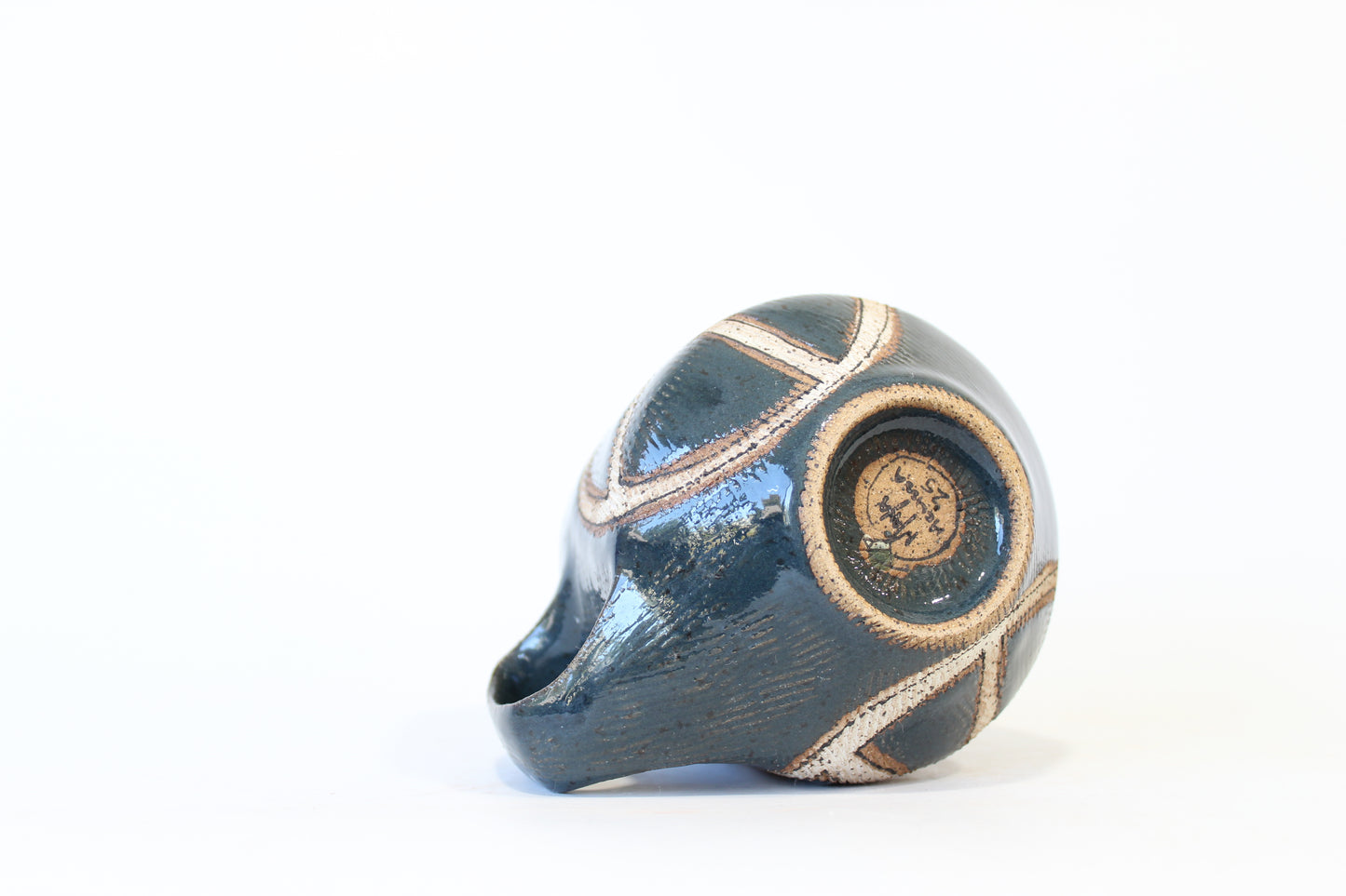 029. Textured Peace Sign Mug - Dark Blue - 14oz.