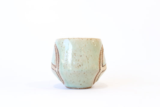 030. Textured Peace Mug - Turquoise Glaze - 10oz.
