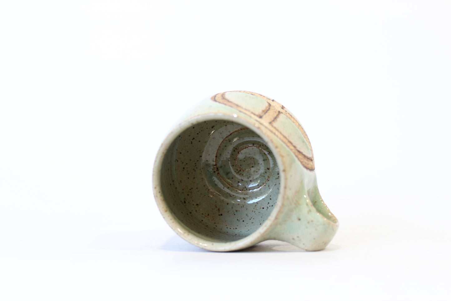 030. Textured Peace Mug - Turquoise Glaze - 10oz.