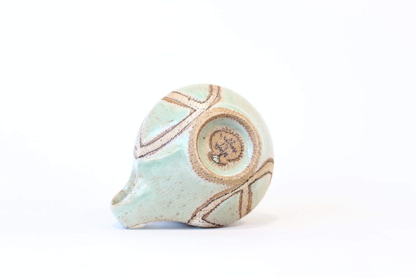 030. Textured Peace Mug - Turquoise Glaze - 10oz.