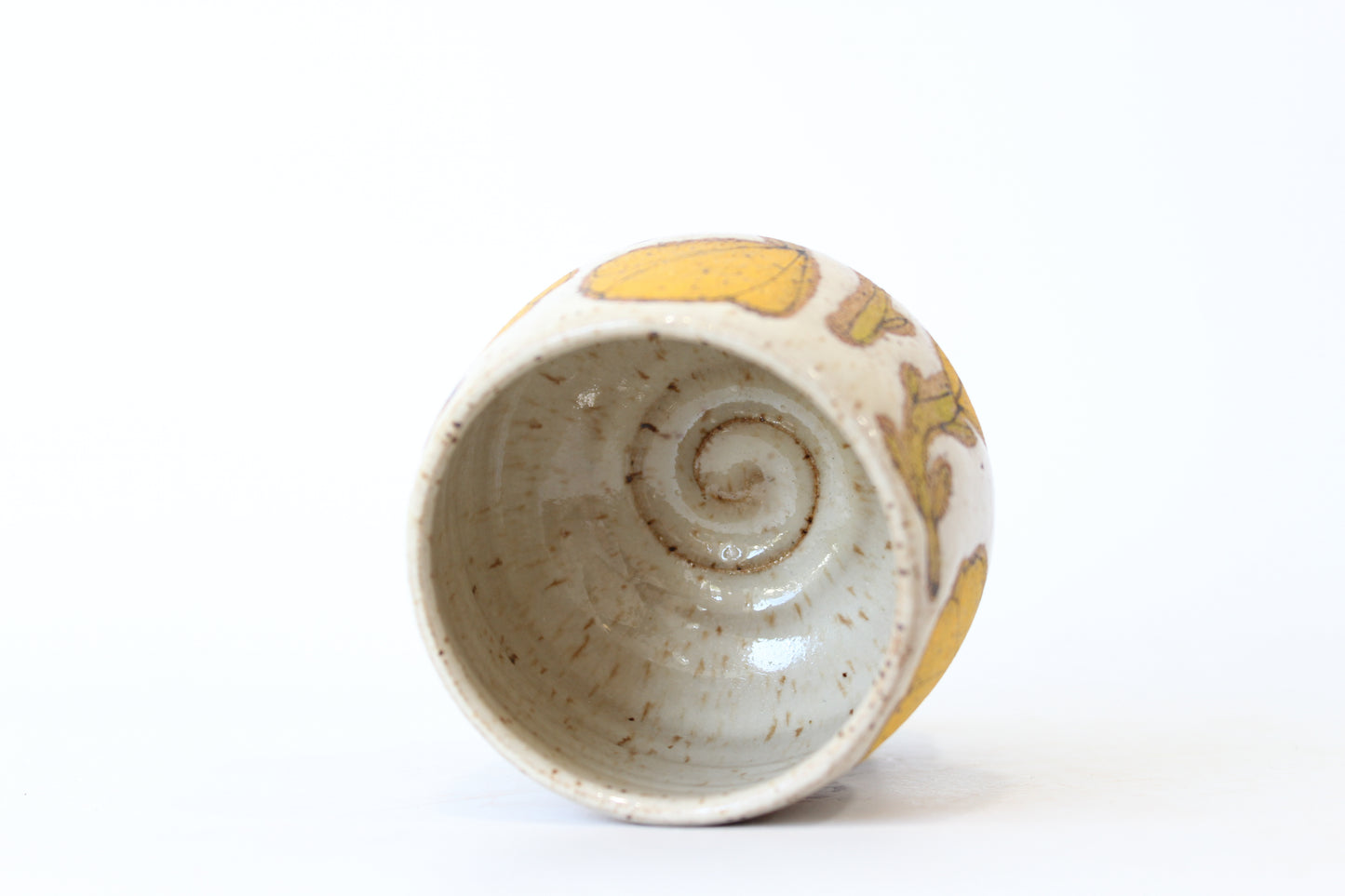 038. Yellow Flowers Cup (no handle) - 8oz.