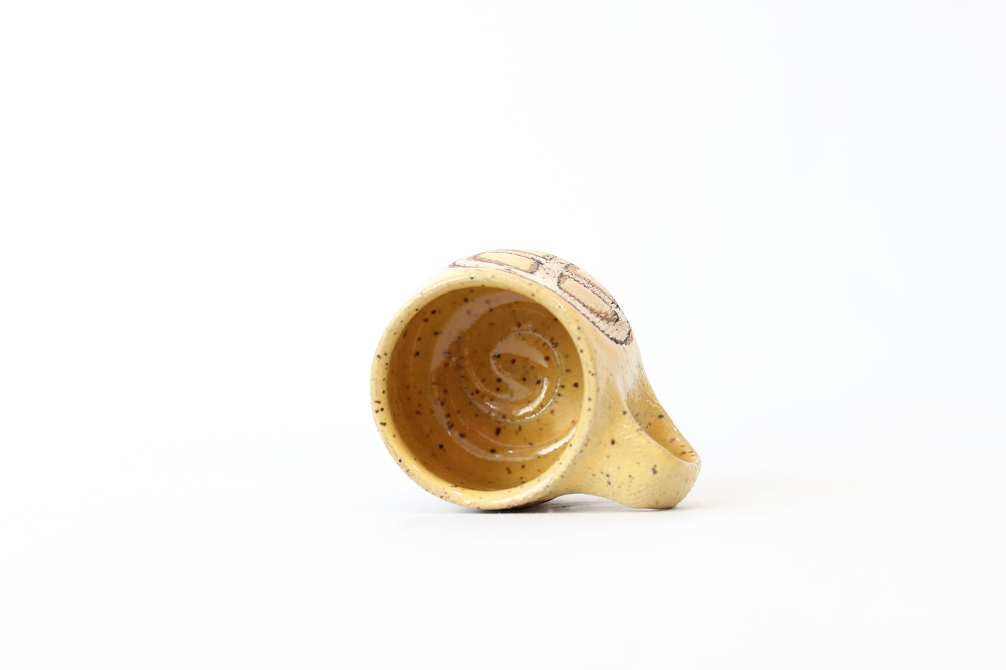 067. Textured Peace Sign Mug - Yellow - Ornament size - 2 oz.