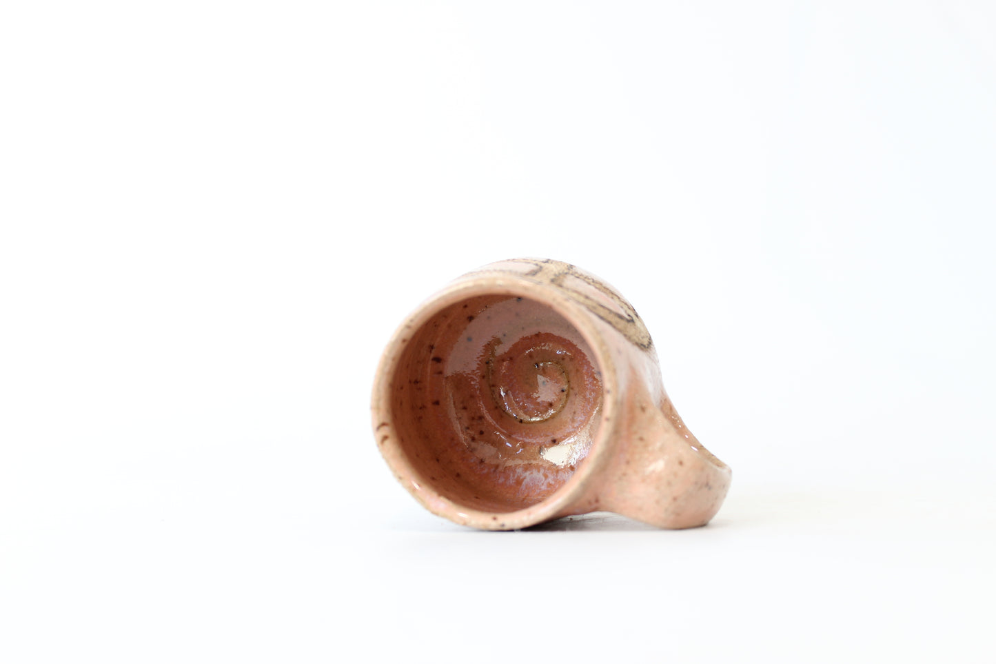 068. Textured Peace Sign Mug - Pink - Ornament size - 2 oz.