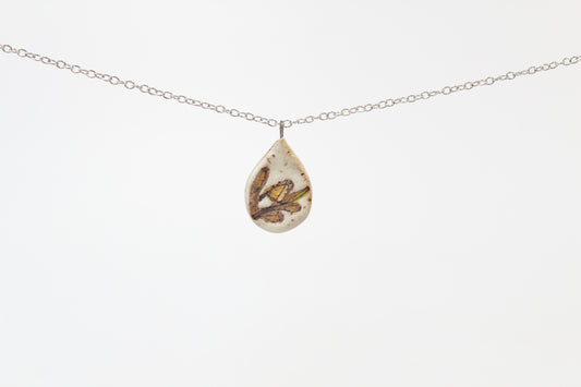 202. Yellow Bird Disc Necklace - 1" x 2"