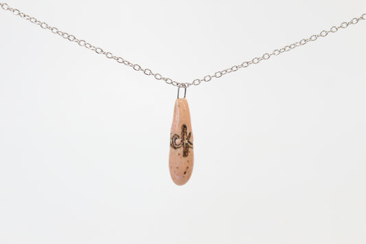 212. Pink Fuck Drop Necklace - 1" x 1.5"