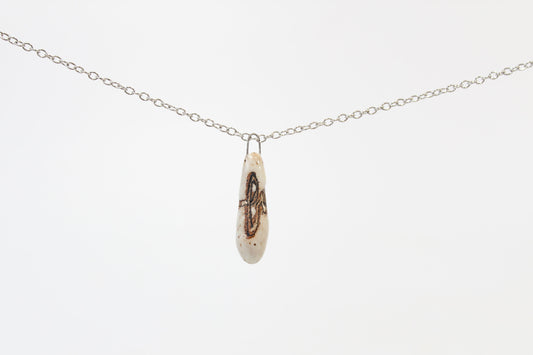 216. White Fuck Drop Necklace - 1" x 1.5"