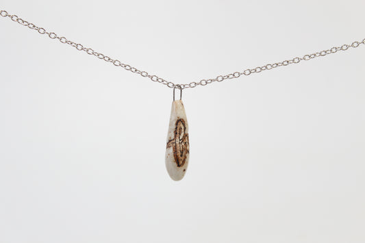 217. White Fuck Drop Necklace - 1" x 1.5"