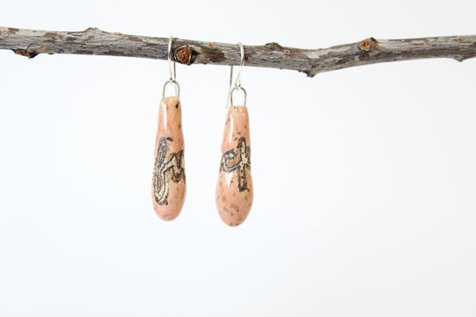 116. Pink Fuck Drop Earrings - 1" x 1.5"