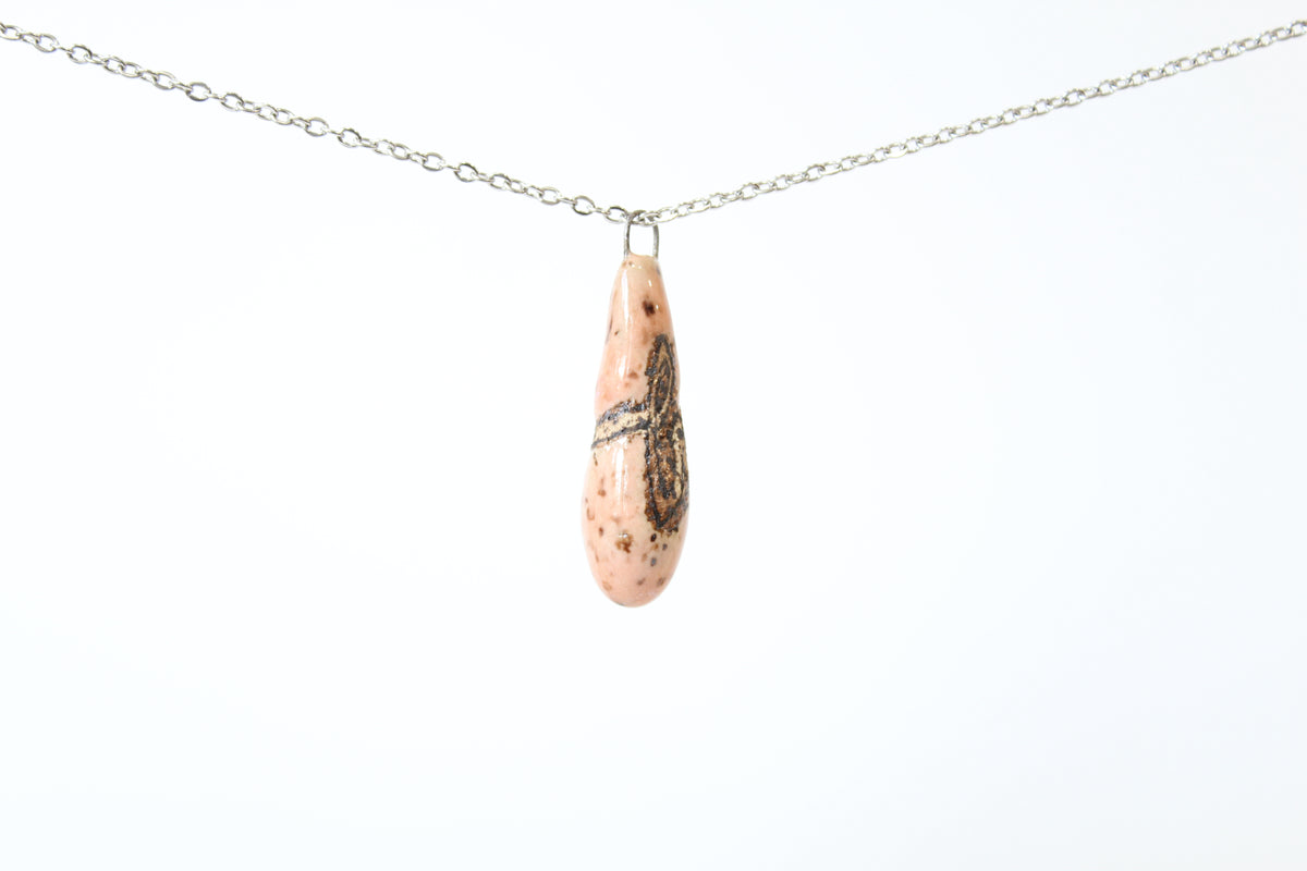 130. Pink Fuck Drop Necklace - 1" x 1.5"