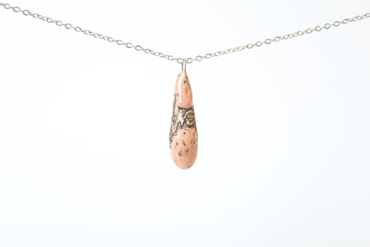 130. Pink Fuck Drop Necklace - 1" x 1.5"