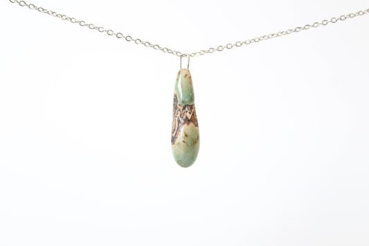 131. Turquoise Fuck Drop Necklace - 1" x 1.5"