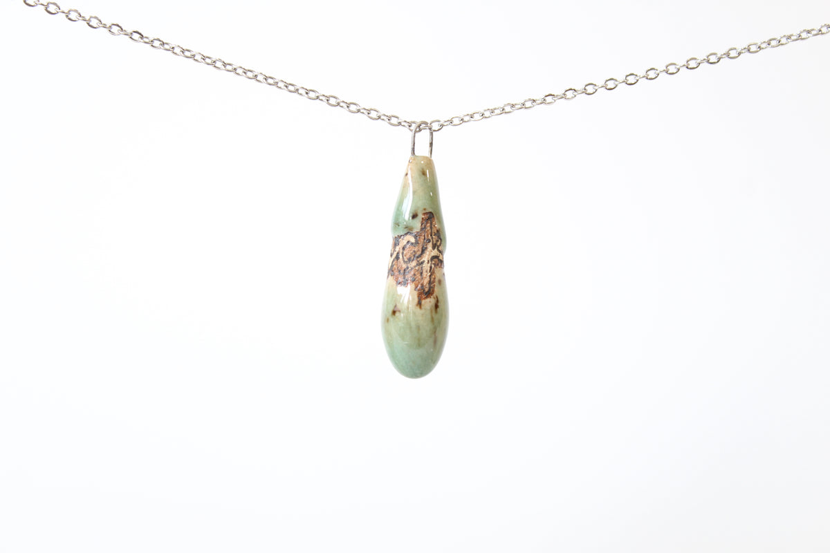131. Turquoise Fuck Drop Necklace - 1" x 1.5"