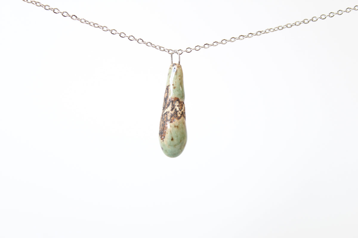 132. Turquoise Fuck Drop Necklace - 1" x 1.5"