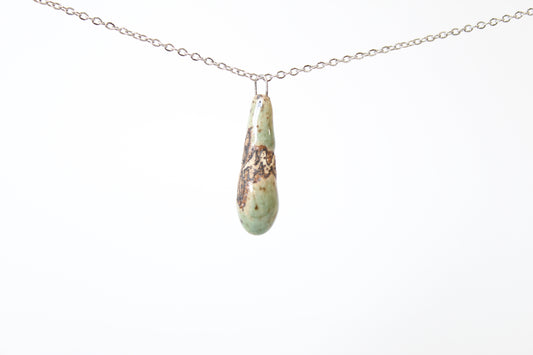 132. Turquoise Fuck Drop Necklace - 1" x 1.5"