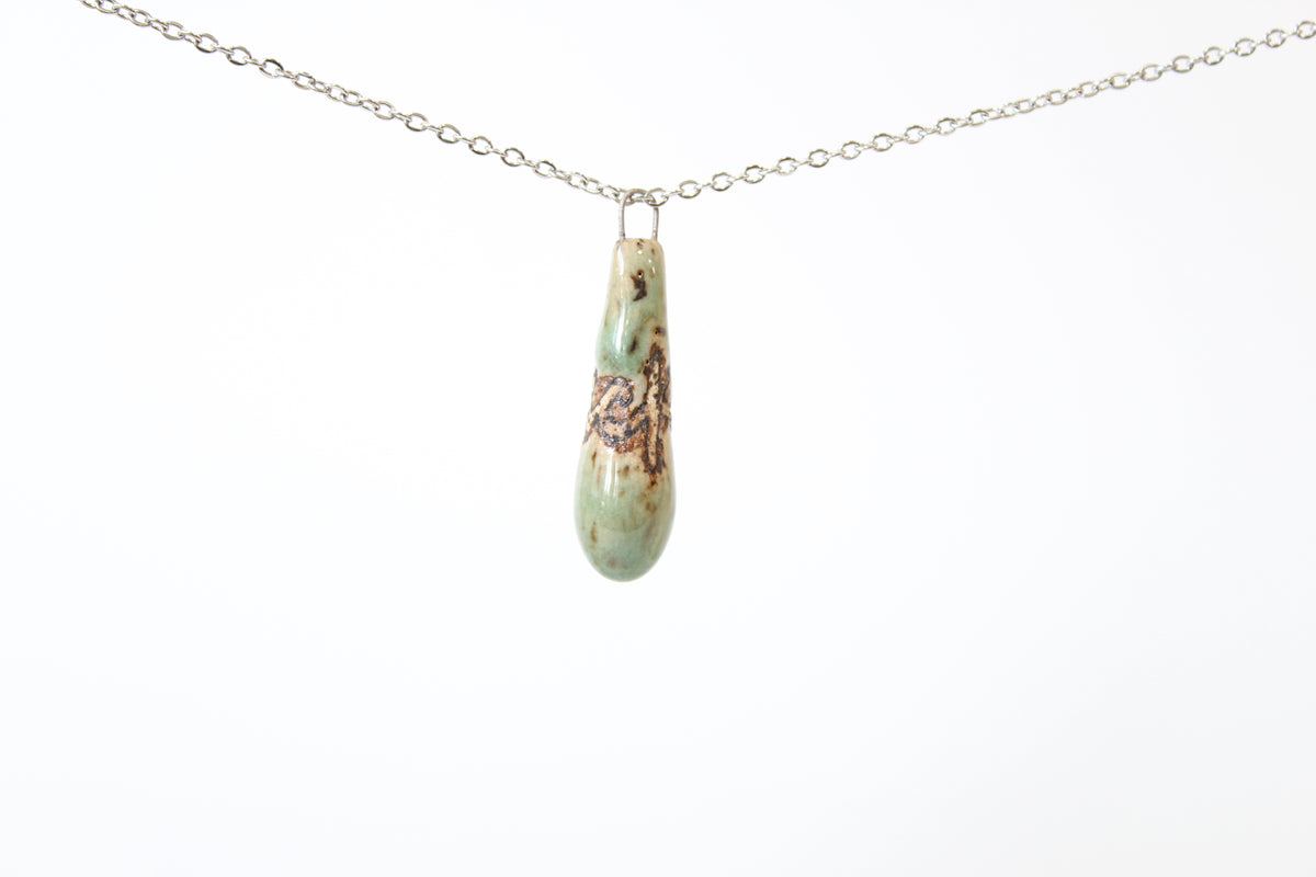 132. Turquoise Fuck Drop Necklace - 1" x 1.5"