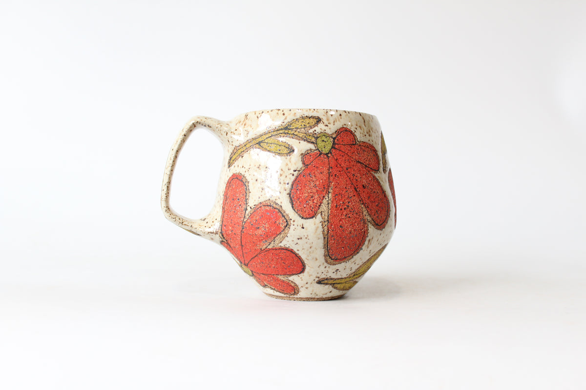 024. Red Flower Mug - 19oz.