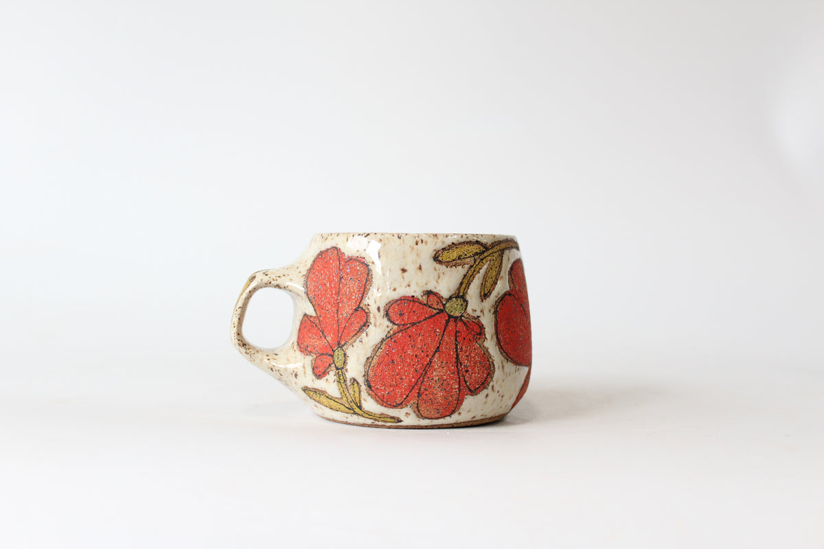 026. Red Flower Mug - 12oz.