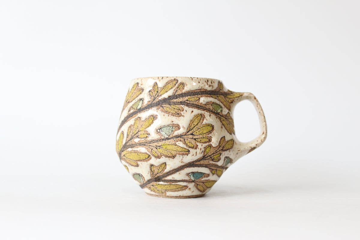 031. Tiny Blue and Green Birds Mug - 17oz.