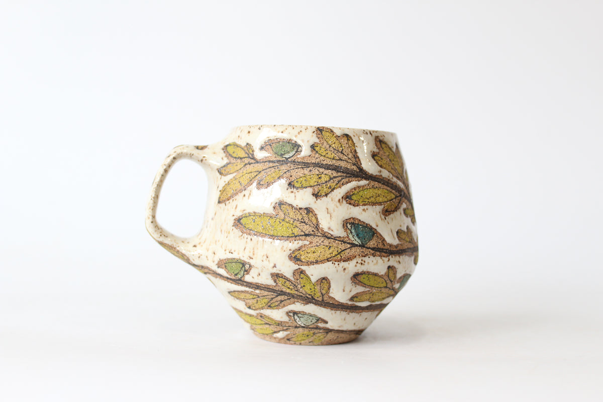031. Tiny Blue and Green Birds Mug - 17oz.