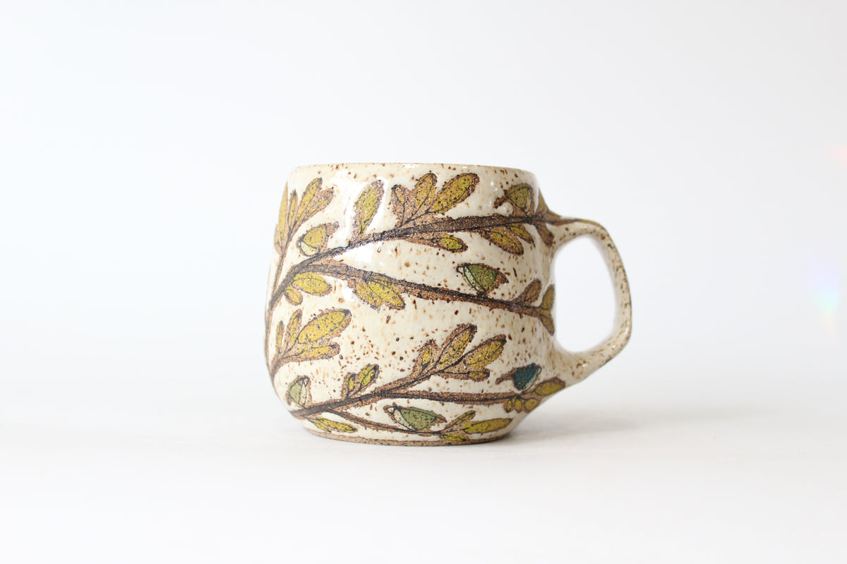 032. Tiny Blue and Green Birds Mug - 15oz.