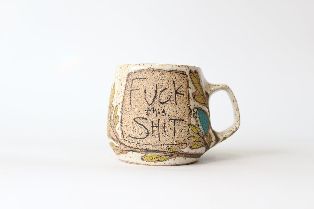 035. Teal Pissed off Bird Mug - 15oz.