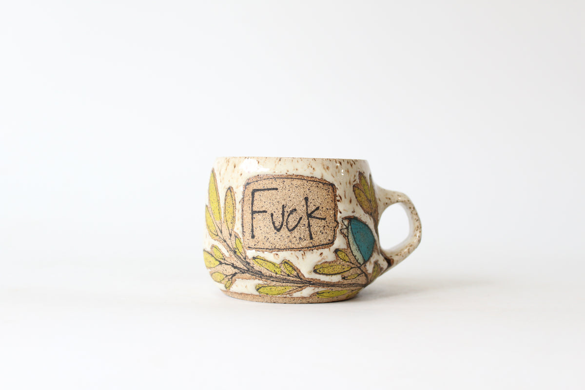 037. Teal Pissed off Bird Mug - 10oz.