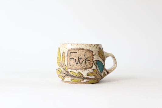 037. Teal Pissed off Bird Mug - 10oz.