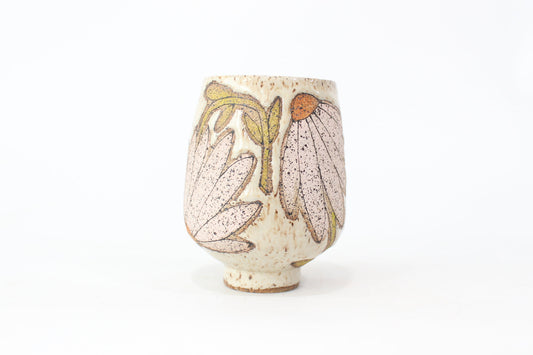 049. Pink Coneflower Cup (no handle) - 15oz.