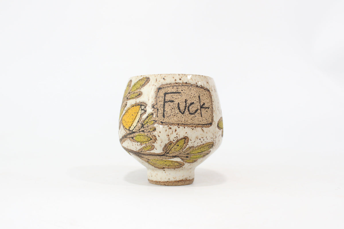 060. Yellow Pissed Off Bird Cup (no handle) - 10oz.