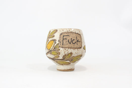 060. Yellow Pissed Off Bird Cup (no handle) - 10oz.