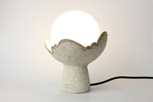 075. Textured Cloud Tabletop Globe Lamp - approx. 9.5"h x 7"w (height without shade 6.75")