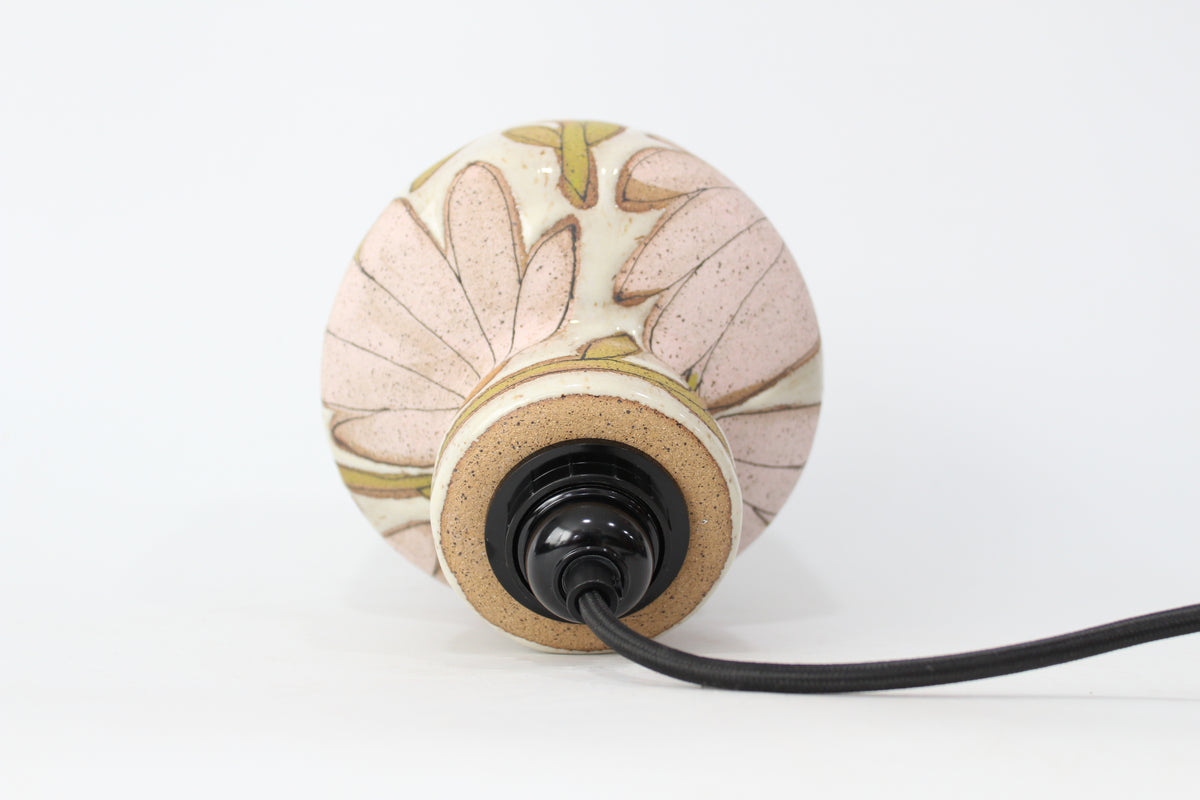 079. Pink Coneflower Pendant Lamp - approx. 6" x 6.5" for shade