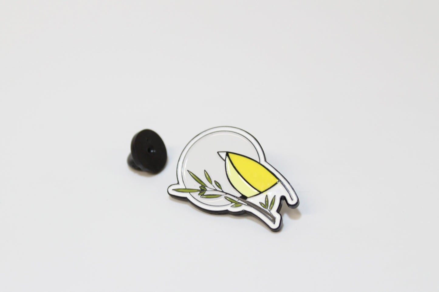 Enamel Yellow Bird Pin. 1.25 inch.